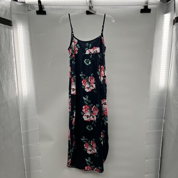 Huskary Women's Floral Maxi Dress Sleeveless Navy/Multi Size Small Pockets - Picture 7 of 8